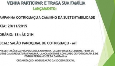 Contagem regressiva: sociedade se mobiliza em lançamento de campanha pela sustentabilidade de Cotriguaçu, no dia 20 de novembro
